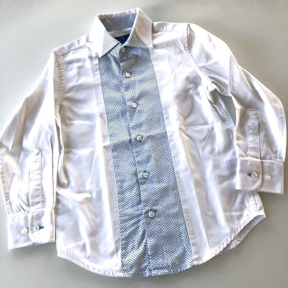 Alfa Perry White Shirt With Blue Design